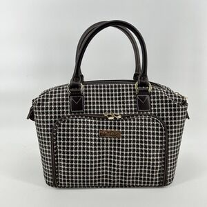 Towne London Fog Travel Duffel Bag Houndstooth Carry On Weekender Cabin Bag NWOT